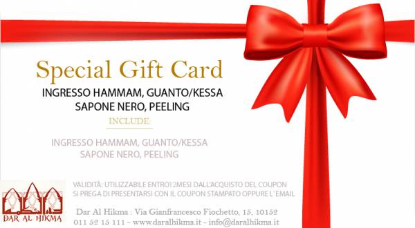 INGRESSO HAMMAM, GUANTO/KESSA, SAPONE NERO, PEELING